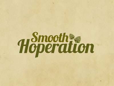 Smooth Hoperation beer hops logo script