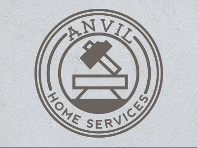 Anvil Home Services Logo a anvil badge branding hammer home home services maintenance logo services stamp