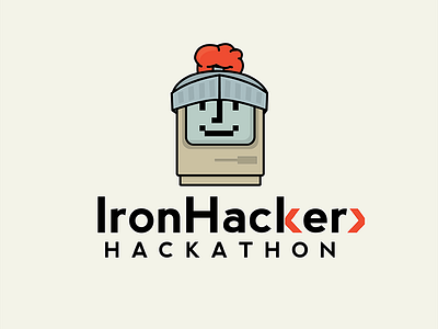 {Rejected} IronHacker Hackathon Logo apple hackathon hacker helmet iron logo mac macintosh soldier