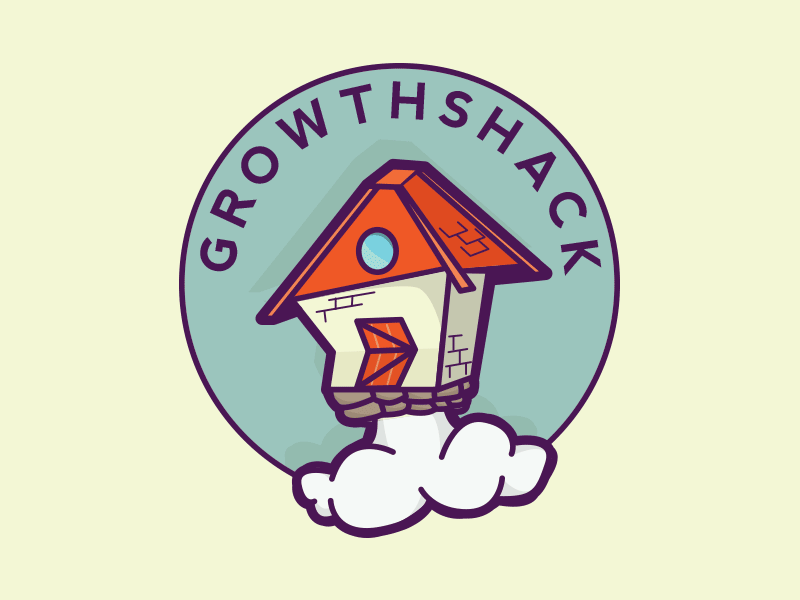 {GIF} Growth Shack Rejects badge branding cabin house identity leaf logo plant rejects rocket shack