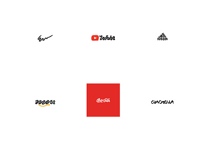 Recreated logos using only squiggles adidas art brand brand identity branding cocacola design google illustration line art lineart linework logo logos minimal minimalism nike sketch squiggle vector