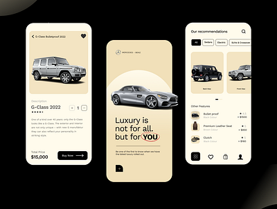 Mercedes Benz Store Mobile App | UX-UI Design app design clean figma luxury mobile app design uiux user experience user interface