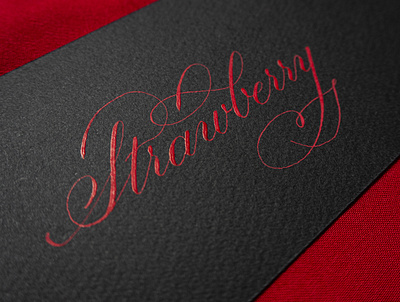 Strawberry calligraphy hand drawn hand lettering lettering typo typography