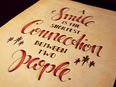 A Smile is the shortest Connection between two people calligraphy drawing hand drawn hand lettering handwriting lettering type typo typography writing