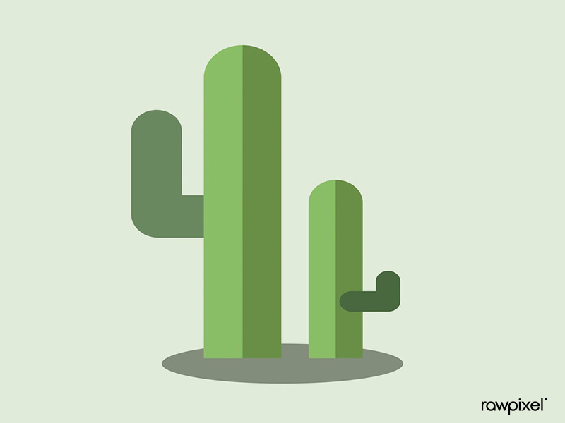 Green botany cactus design vector minimal vector logo illustration icon design
