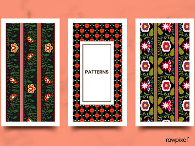 Indian seamless pattern banners vector set design vector