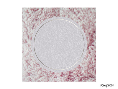 Round silver frame on a pink fluffy background vector