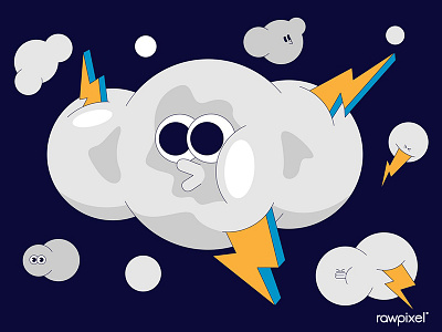 Cloud with thunderbolt design vector design icon illustration vector