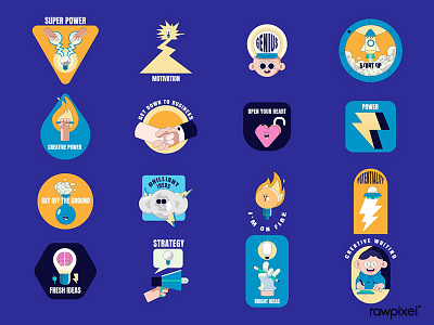 Creative motivational badge collection vector design icon vector