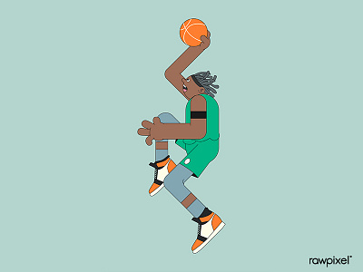 Young basketball player character