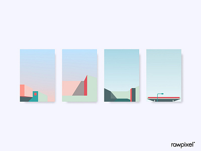 Minimal pastel background design vector set