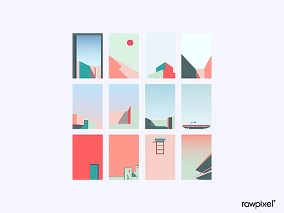 Minimal pastel background design vector set