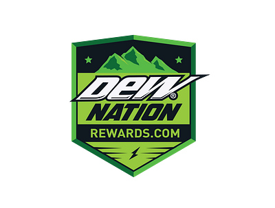 DEW Nation Rewards Logo badge design logo mountain mountain dew nation rewards vector