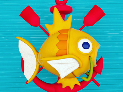 Magikarp 3dmodelling anchor anime c4d cinema4d fish magikarp modelling octanerender pokemon zbrush