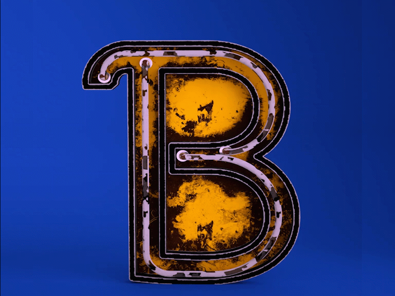 letter "B" animation cinema4d design diseño gif graphicdesign octanerender otoy tipografía