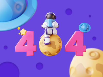 Astronaut 404 3d illustration