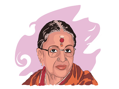 MS Subhalkshmi illustration music portait portrait design vector