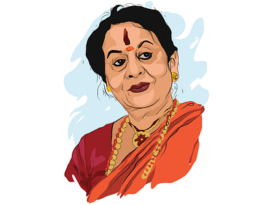 Sonal Mansign dance illustration portrait design vector