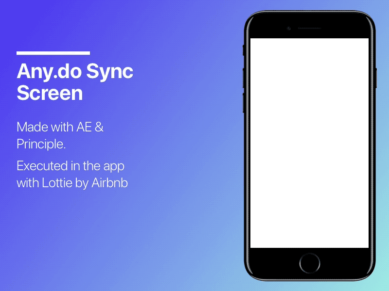 Any.do Sync Screen ae airbnb android animatiom explode fade ios loading lottie progress transition wow