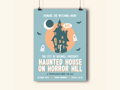Haunted House Poster adobe adobe illustrator design halloween halloween design halloween flyer haunted house illustration poster poster art poster design posters typography vector
