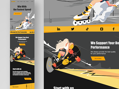 Skate shopping store branding design flat flat illustration illustration sportdesign ui uidesign uiux vector