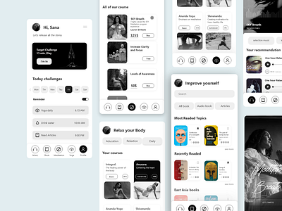 Meditation App app branding design typography ui ux
