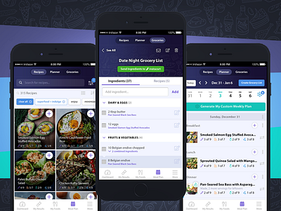 Meal Planning App app apple calendar invision mobile mobile app planner ui ux