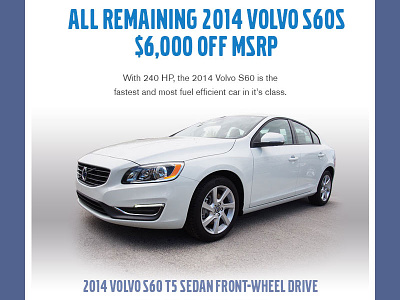 $6000 Off 2014 Volvo S60s Email car email