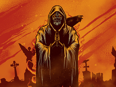 Grim Reaper artwork band merch illustration