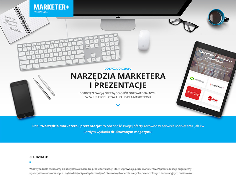 Marketer+ landing page (v1) landing page one page offer page website marketing