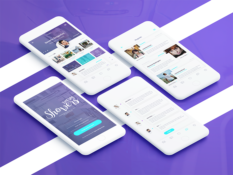 Warm Showers App - My guests social warmshowers profile people mockup messages design cyclist community chat app accommodation