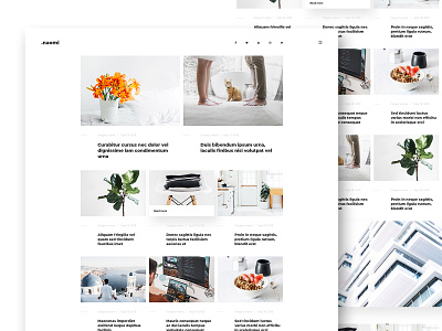 Naomi - Blog & Portfolio PSD Template blog clean design minimal portfolio psd psd design template theme ui web webdesign white