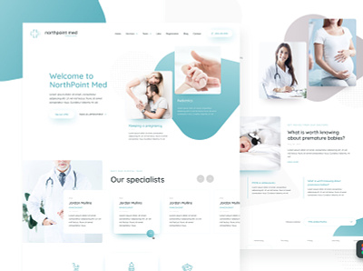NorthPoint Med design doctor figma health hospital layout medicine pregnancy pregnant template webdesign