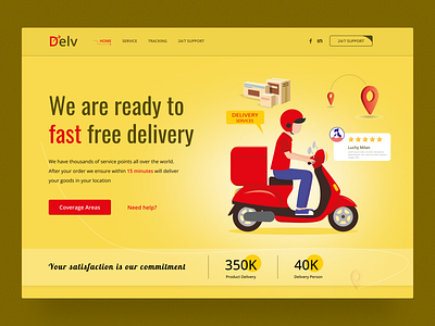 Product Delivery branding courier delivery daily ui fast delivery food delivery graphic design hero section illustration product delivery product design ui ui design
