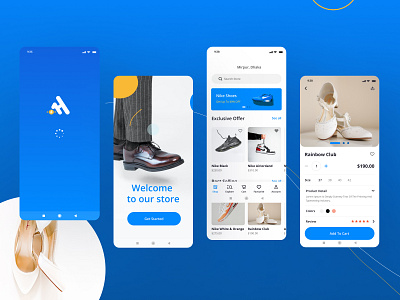 Shoes App Design for e-Commerce Stores app design 2023 best design 2023 ecommerce app for shoes store mdahasanhabib shoe app design ui ui design