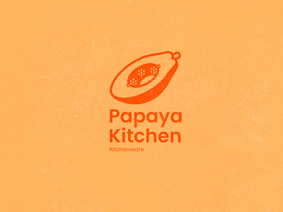 PAPAYA KITCHEN logo avocado branding illustration kitchen kitchenware logologotype logotype modern papaya