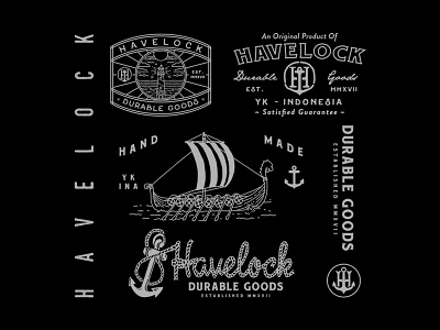 Havelock anchor havelock lighthouse line logo monogram navy ship viking