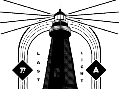 Lastlight apparel black and white illustration lighthouse print