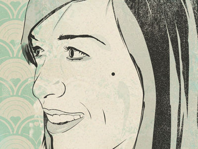 Sandywip illustration portrait texture pattern worn