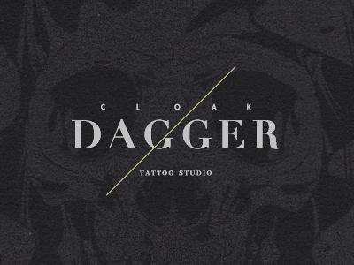 Cloak & Dagger Logo identity logo studio tattoo typography