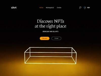 dArt - NFT Marketplace Website Design (Dark Mode) 3d clean crypto dart design landingpage marketplace minimal modern nft popular uiux website