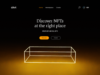 dArt - NFT Marketplace Website Design  (Dark Mode)