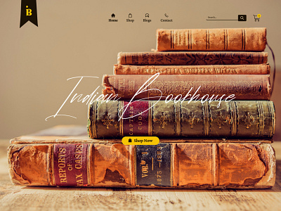 Indian Bookhouse - Online Bookstore Website authentic bookhouse bookstore clean herosection indian landingpage minimal moody popular typography uiux website