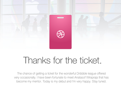 Dribbble Ticket apple ticket web wwdc