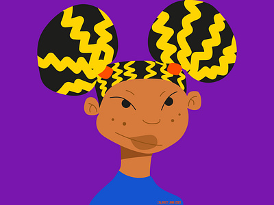 Nina african american buns character characterdesign chill curly hair fuzzy hair girl hairbuns hairstyle illustration nina portrait