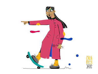 Lets go there... character characterdesign chill girl illustration life lineart skate skateboard skating