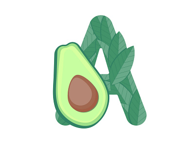 Avocado alphabet avocado food illustration vector