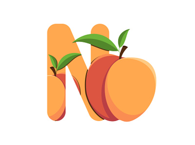 Nectarine alphabet food fruit illustration nectarine vector