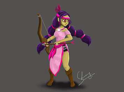 Purple girl cgart concept art drawing illustration