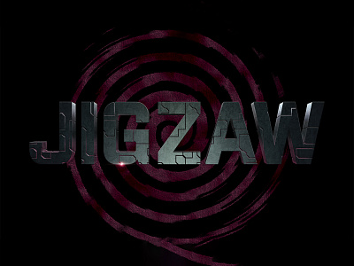 JIGSAW | Text Effect - Photoshop Template 3d 3d text design download file film horror jigsaw logo mockup movie photoshop psd saw template text effect